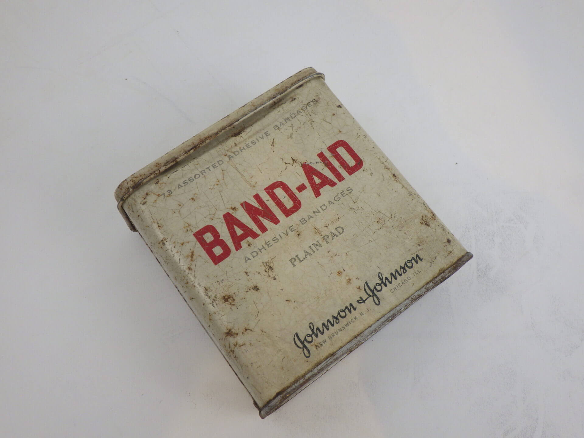 Johnsonu0026Johnson Vintage BAND-AID Tin Box Bandages Can ジョンソン＆ジョンソン ビンテージ  バンドエイド缶 絆創膏缶 缶 A | JAM-DAY